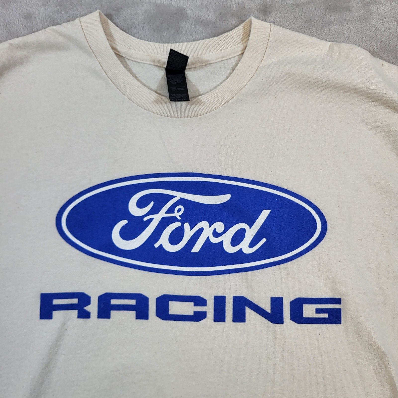Ford Racing R125 Shirt Mens Xl Beige Imsa Rolex 24 Graphic Crewneck TShirt